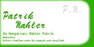 patrik mahler business card